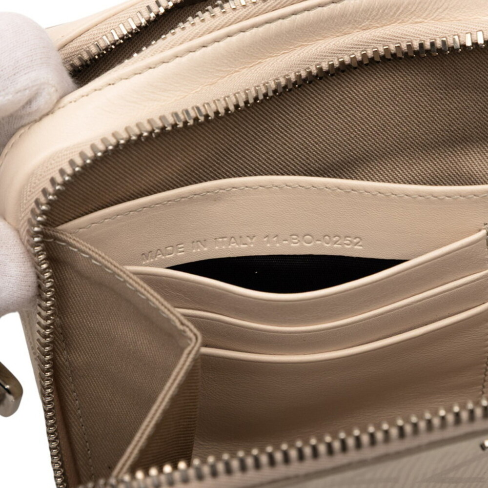 CHRISTIAN DIOR Cream Diamond Leather Shoulder Bag - Picture 6 of 7